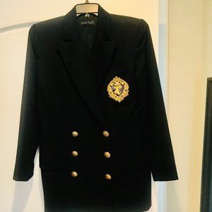 Women's Navy Blazer with Crest by Ellen Tracy